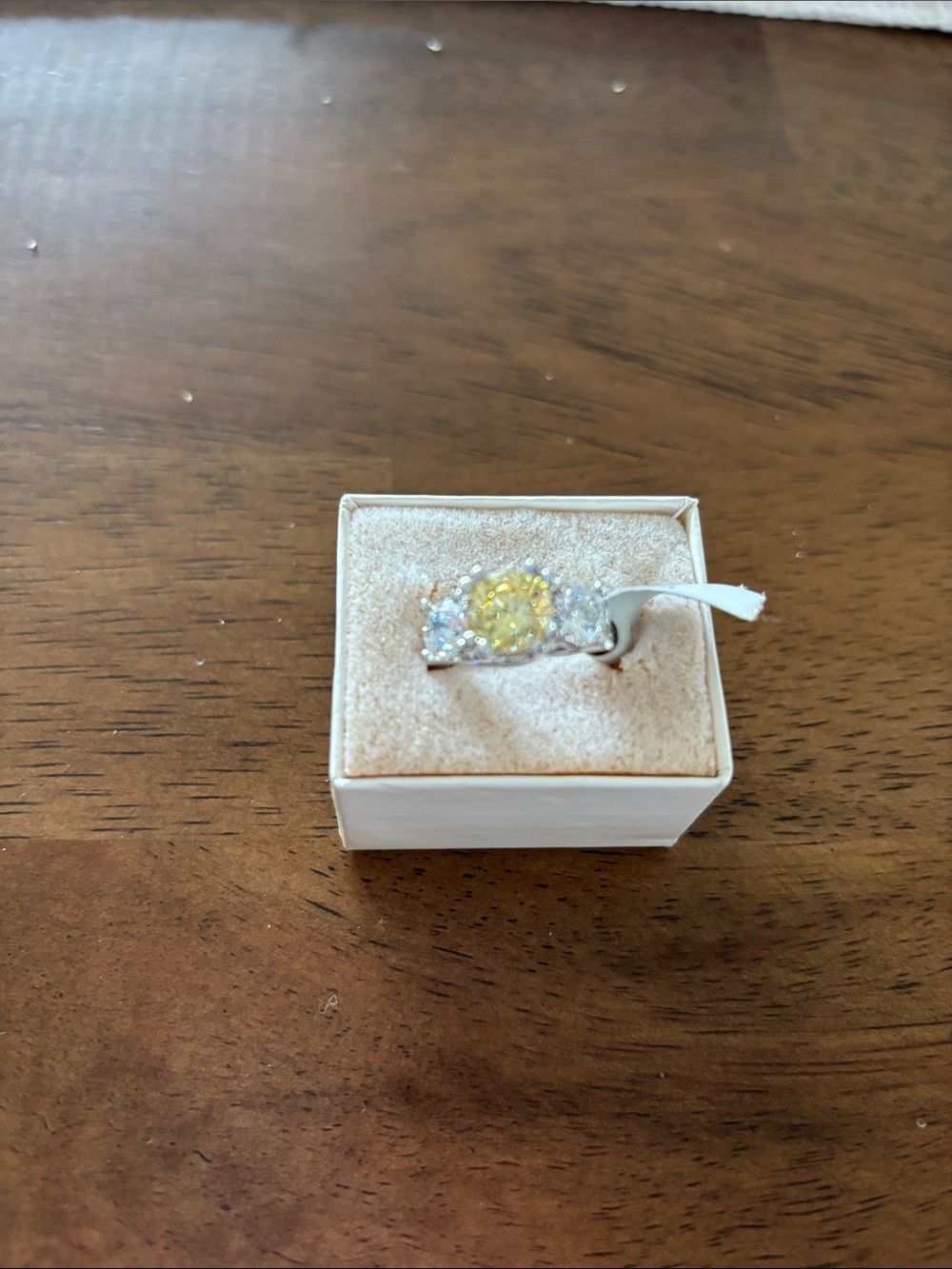 Yellow Halo Sterling sliver Cocktail Ring - Women's Fashion Jewelry
